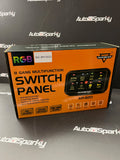 Switch Panel with Fuse & Relay Box - 8 Gang - 12/24v - RGB Multi Colour Backlight - App Control - 3 selectable switch modes, Toggle/ Momentary/ Pulsed