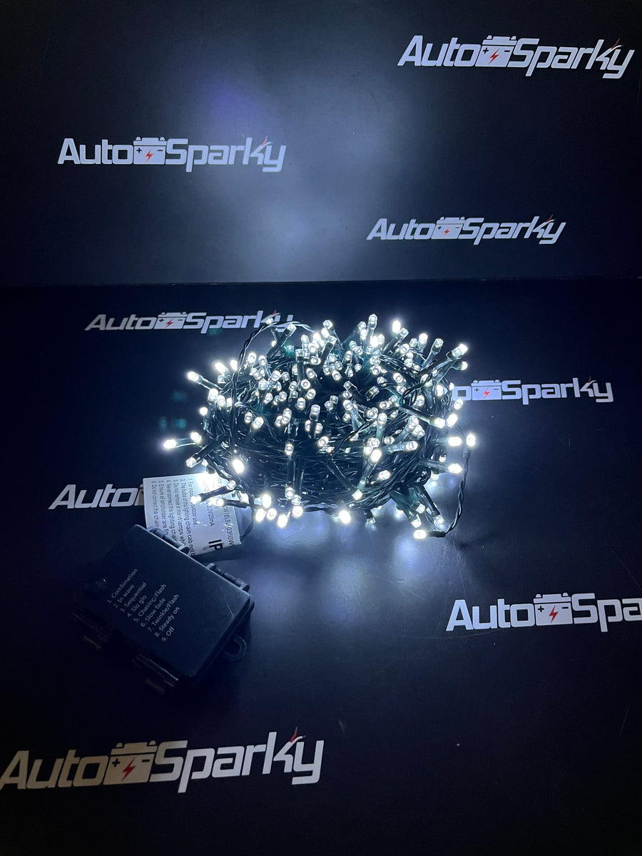Cool White Battery Operated LED Christmas Lights Available in 360