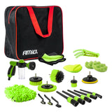 Complete Car Cleaning Kit with Garden Hose Foamer - 21 Piece Kit