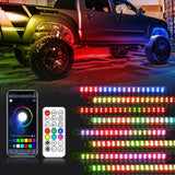 Underglow LED Strip Lights Kit -  Bluetooth APP & Wireless Remote Control - Brake Light Function