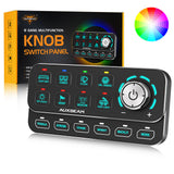 Knob Switch Panel & Relay Box - 8 Gang - 12v / 24v - Light Dimming, Dynamic Chase, Strobe, Momentary, Pulsed, Four External Triggers