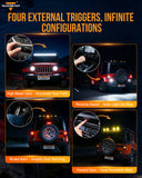 Knob Switch Panel & Relay Box - 8 Gang - 12v / 24v - Light Dimming, Dynamic Chase, Strobe, Momentary, Pulsed, Four External Triggers