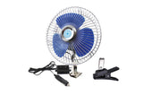 8" Clamp On or Bolt On Oscillating Cab Fan - Lighter Plug 12v or 24v