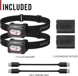 TWIN PACK! 2x Coast FLX10R Waterproof Head Torches - 1000Lumen