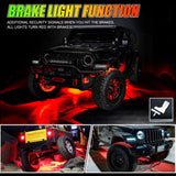Underglow LED Strip Lights Kit -  Bluetooth APP & Wireless Remote Control - Brake Light Function