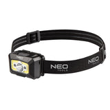 USB Rechargeable Headlamp - 250lumen COB LED With Motion Sensor - Spot Beam, Diffused Beam, Red Light & Red Strobe