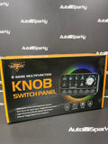 Knob Switch Panel & Relay Box - 8 Gang - 12v / 24v - Light Dimming, Dynamic Chase, Strobe, Momentary, Pulsed, Four External Triggers
