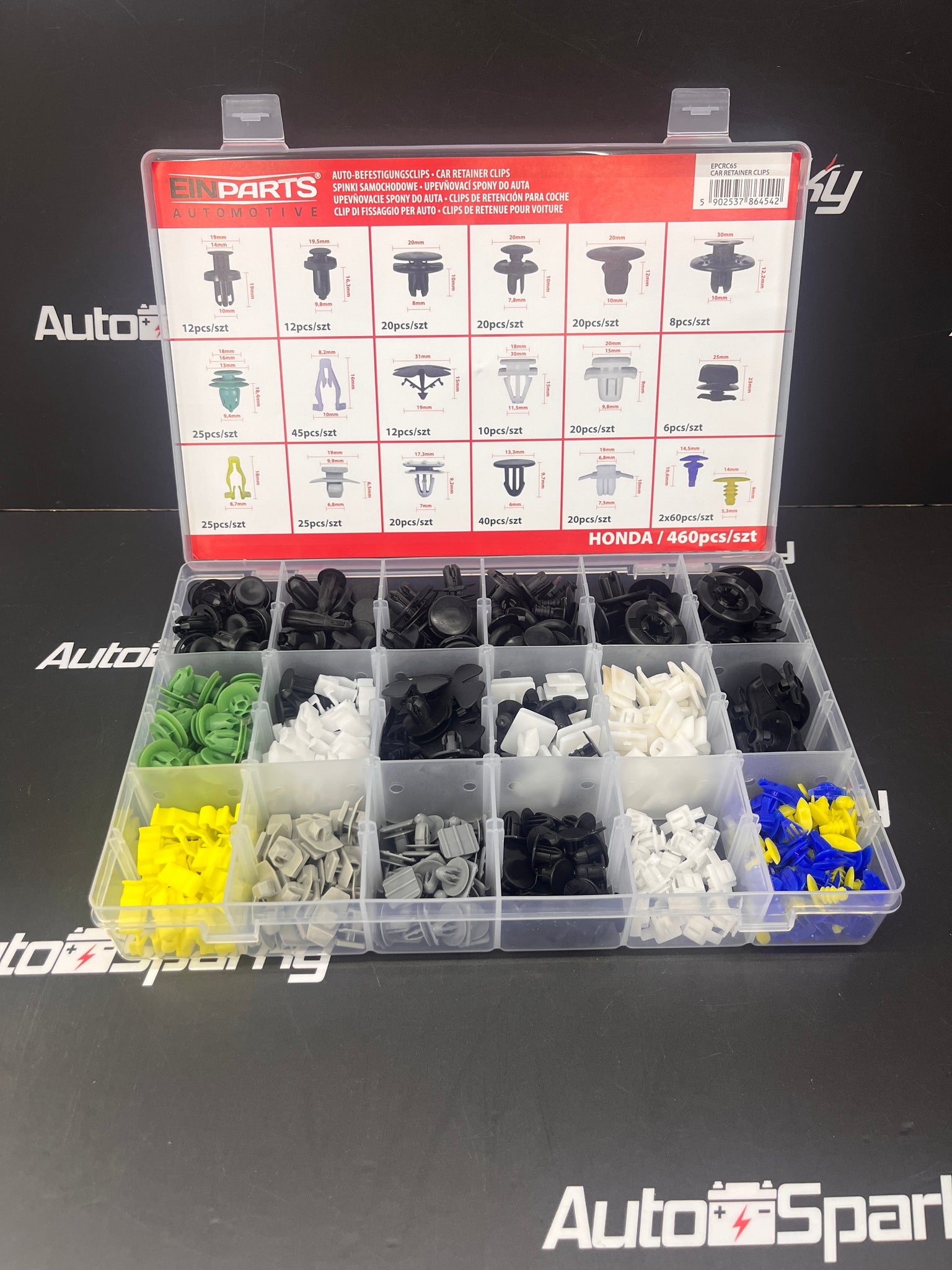 Honda Car Clip Assortment Set - 460 pcs - 18 Types of Clips/Pins – Auto ...