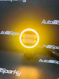 FlexiGlow Round LED Work Light with Multi-Coloured Parking Light - Amber, Blue, Green, Red or Purple