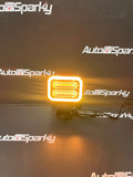 FlexiGlow Square LED Work Light with Multi-Coloured Parking Light - Amber, Blue, Green, Red or Purple