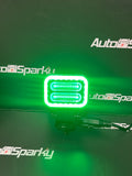 FlexiGlow Square LED Work Light with Multi-Coloured Parking Light - Amber, Blue, Green, Red or Purple