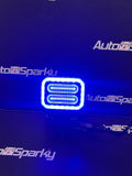FlexiGlow Square LED Work Light with Multi-Coloured Parking Light - Amber, Blue, Green, Red or Purple