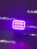 FlexiGlow Square LED Work Light with Multi-Coloured Parking Light - Amber, Blue, Green, Red or Purple