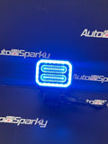 FlexiGlow Square LED Work Light with Multi-Coloured Parking Light - Amber, Blue, Green, Red or Purple
