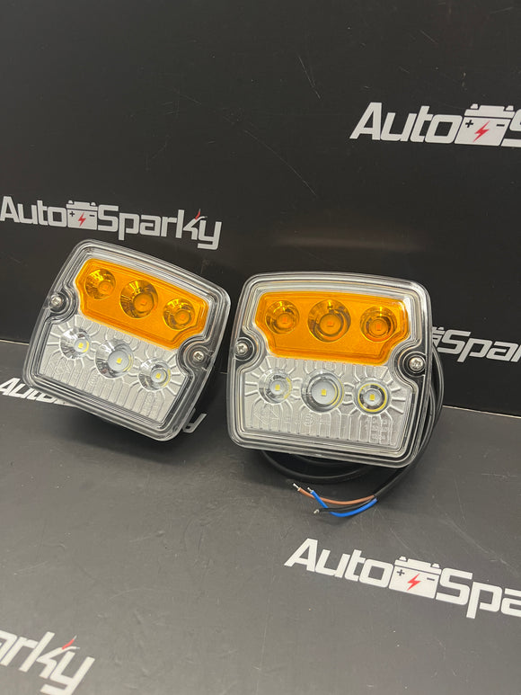 Compact LED Front Parking Light With LED Indicator (Pair)