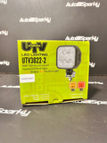 90Watt 7200Lumen Square Work Light – Built in Red or Amber DRL and Amber Strobe - UTV Products