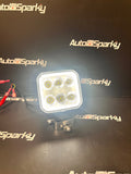 90Watt 7200Lumen Square Work Light – Built in White or Amber DRL and Amber Strobe - UTV Products