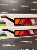 Large LED Trailer Lamp with Outline Marker / 6 x Function - Pair (Left & Right)