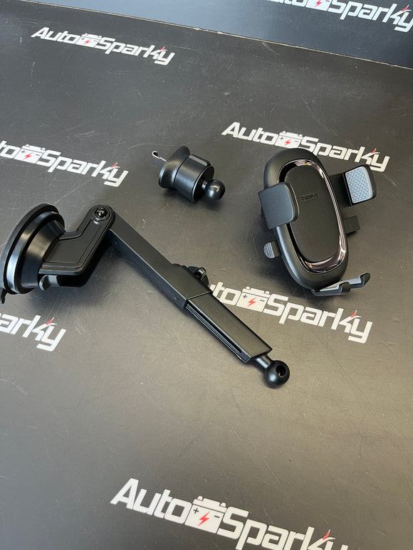 Auto Clamping Adjustable Phone Holder - Window Suction Cup or Airvent Clamp