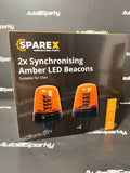 Set of 2 Large Synchronised LED Pole Mount Beacons - Sparex