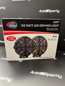 9" 120Watt LED Driving Light with Dual Colour Position & Amber Warning Strobe