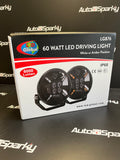 7" 60Watt LED Spot Light with Amber or White DRL / Parking Light (Ideal for 4x4 A-Bars)