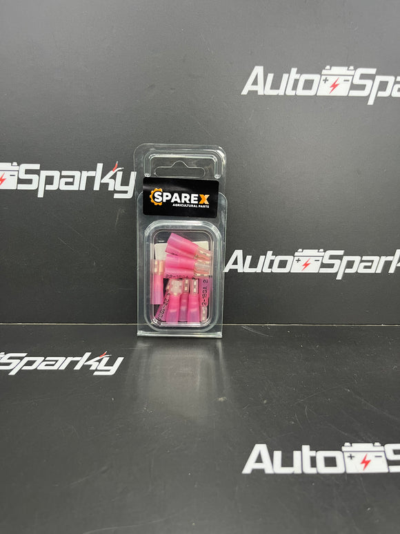 Red Heat Shrink Spade Terminals - Male, Female - Sparex