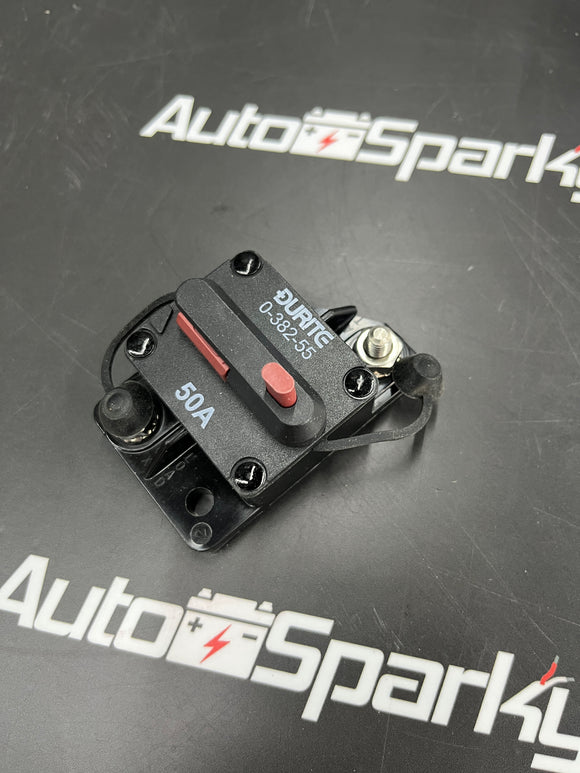 12V-24V DC 50A Manual Reset Circuit Breaker - Durite