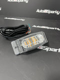 LED Dual Colour Double Burner with Amber Strobe - Clear or Smoked Lens