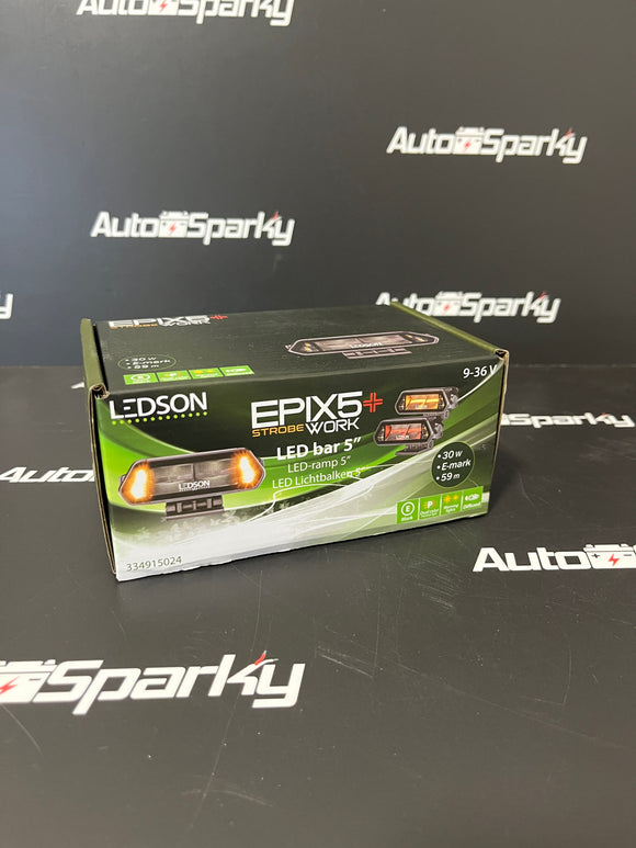 Epix5+ Mini LED Work Lightbar with Strobe - Amber or Red Position Light - LEDSON