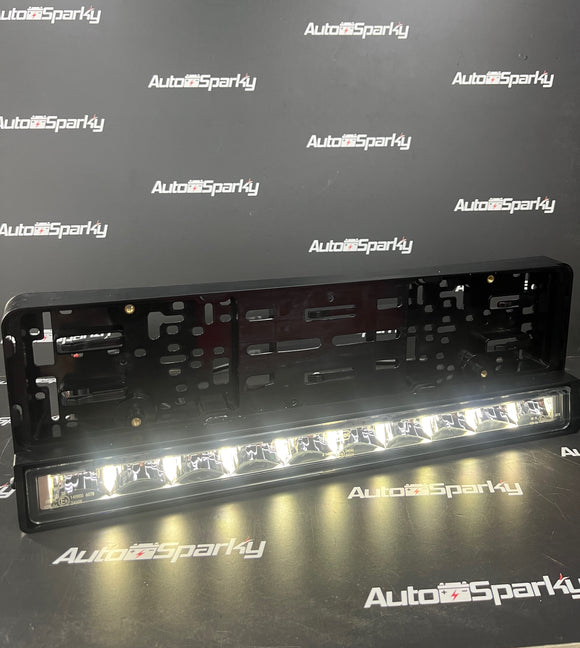 Number Plate Holder with Built in LED Light Bar 9500Lumen - Amber or White DRL - Boreman