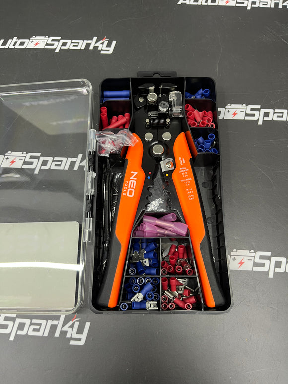 Automatic Stripper / Crimper & Cutter with 230pcs Assorted Terminal Set