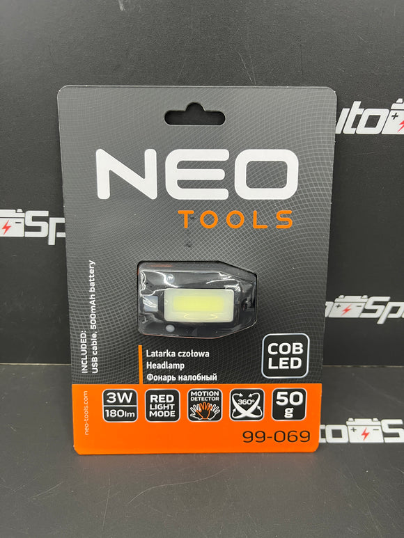 USB Rechargeable Headlamp 360 Degree Swivel Head  - 180lumen COB LED With Motion Sensor - Dimmable Beam, Red Light & Red Strobe