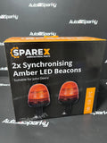 Set of 2 Synchronised LED Pole Mount Beacons - Sparex