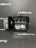 Purelux Blizzard Teleporter / Telehandler LED Headlight Pair - Horizontal or Vertical Mount Amber or White Parking Light (Heated Lens)