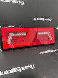 Large Neon Effect LED Combination Truck/Trailer Tail Light with Triangle Reflector - Pair (Left & Right)