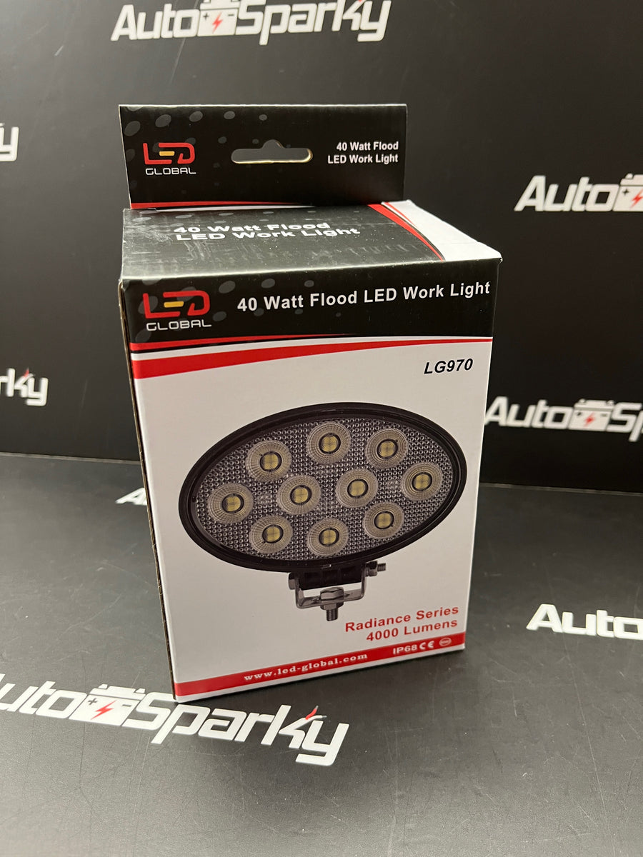 40Watt 4000Lumen Oval Flood LED Work Light - Bottom Mount - LED Global ...