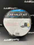 7 Piece Car Wash Kit - Foldable Bucket, Sponge, Wheel Brush, 3x Microfibre Cloths, & Microfibre Mitt