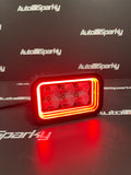 LED Oblong Reverse Light / Work Light with Red or Amber Tunnel Effect Position Light - Boreman