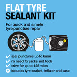 Flat Tyre Repair Kit - Includes Compressor & Sealant