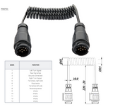 13 Pin Extension 3 Metre Suzie - Male to Male (For Lights Only, 8PIns Wired)
