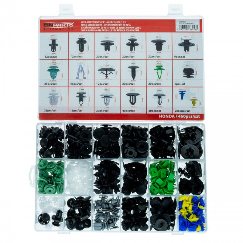 Honda Car Clip Assortment Set - 460 pcs - 24 Types of Clips/Pins – Auto ...