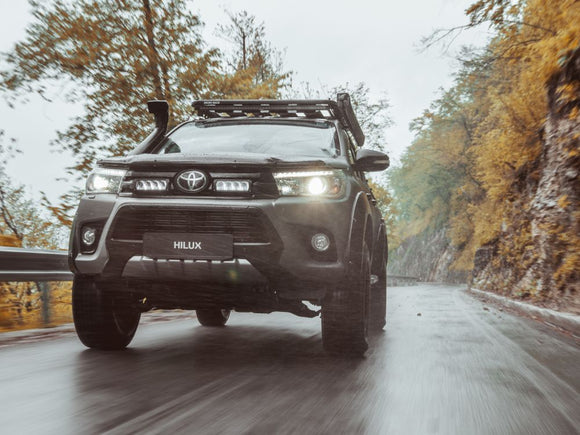 Lazerlamps Grille Kit - Toyota Hilux (2017-2020) 2x Triple-R 750 Lightbars with White or Amber Position Lights