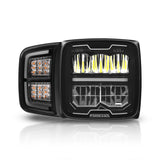 Purelux Blizzard Teleporter / Telehandler LED Headlight Pair - Horizontal or Vertical Mount Amber or White Parking Light (Heated Lens)