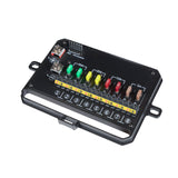Switch Panel with Fuse / Relay Box - 8 Gang - Bluetooth App Control - Remote Control - RGB Multi Colour Backlight - 12v/24v