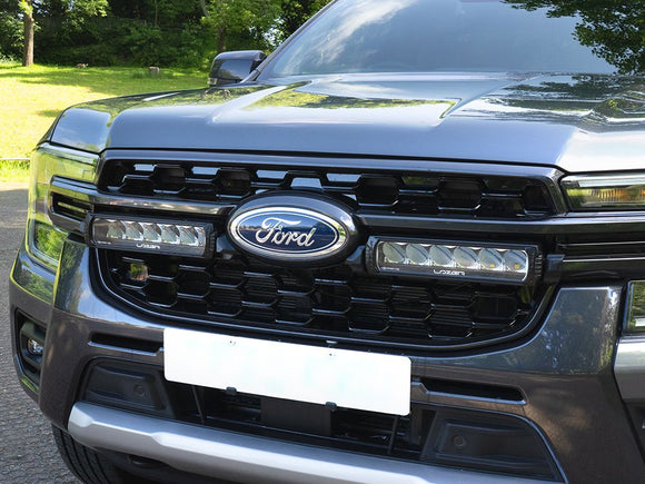 Lazerlamps Grille Kit - Ford Ranger Wildtrak (2023+) 2x Triple-R 850 Lightbars with White or Amber Position Lights