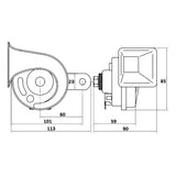 Two Tone Electric Horn Set - Available in 12v or 24v