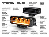 Lazerlamps TRIPLE-R 750 With Beacon - 9" Lightbar - White or Amber DRL
