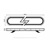 22" LED Black Top Amber Roof Beacon Bar R65 Approved - Magnetic or Bolt On