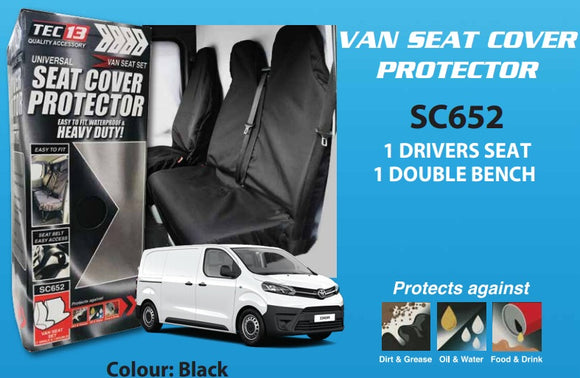 Heavy Duty Van Seat Cover Set (1x Drivers Seat & 1x Bench Seat Cover)